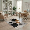 thumbnail image 1 of ODIKA 4'x6' Washable Area Rug Pet Friendly, Non-Shedding Tan Throw with Abstract Shapes Modern Minimalist Design Crisp Edges for Bedroom, Reading Nook, 1 of 7
