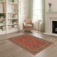 thumbnail image 1 of ODIKA 4'x6' Washable Area Rug Rich Red Floral Medallion Design Intricate Border with Classic Motifs for Home Office, Under Desk, Non-Slip Chair-Friendly, Flatwoven, 1 of 7