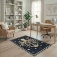 thumbnail image 1 of ODIKA 4'x6' Washable Area Rug Rum Doormat Vintage Creature Tentacle Motif Ocean Wave Starfish for Dorm Room, Small Living Stain Resistant Low Profile, Easy Care, 1 of 7