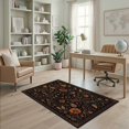 thumbnail image 1 of ODIKA 4'x6' Washable Area Rug Stain Resistant, Low Pile, Easy Care Black Gold Elegance with Floral and Star Motifs Intricate Garden Design Celestial Accents for Dorm Room, Small Living, 1 of 7
