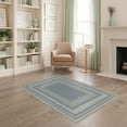 thumbnail image 1 of ODIKA 4'x6' Washable Area Rug Stain Resistant, Low Pile, Easy Care That Bordered Geometric Neutral Farmhouse Striping Couch Solid Flowing for Dorm Room, Small Living, 1 of 7