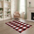 thumbnail image 1 of ODIKA 4'x6' Washable Area Rug Stain Resistant, Low Pile, Easy Care Buffalo Plaid Gingham Check With Country Farmhouse Tartan Motif for Dorm Room, Small Living, 1 of 7
