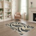 thumbnail image 1 of ODIKA 4'x6' Washable Area Rug Stain Resistant, Low Pile, Easy Care Distressed Vintage Tonal Faded Interlocking Abstract Brushstroke Refined for Dorm Room, Small Living, 1 of 7