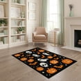 thumbnail image 1 of ODIKA 4'x6' Washable Area Rug Stain Resistant, Low Pile, Easy Care Halloween Skull Ghost Pumpkin Bat Welcome Doormat Fiber Door for Dorm Room, Small Living, 1 of 7