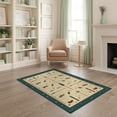 thumbnail image 1 of ODIKA 4'x6' Washable Area Rug Stain Resistant, Low Pile, Easy Care Hooked Fishing Sportsman Novelty Vintage Compass Lure Tackle for Dorm Room, Small Living, 1 of 7