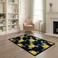 thumbnail image 1 of ODIKA 4'x6' Washable Area Rug Stain Resistant, Low Pile, Easy Care Music Note Vinyl Record Retro Album Player Disc Motif Round Cd for Dorm Room, Small Living, 1 of 7