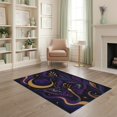 thumbnail image 1 of ODIKA 4'x6' Washable Area Rug Stain Resistant, Low Pile, Easy Care Purple Gold Celestial Butterfly Foliage Design Elegant Night Sky Motif with Golden for Dorm Room, Small Living, 1 of 7