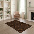 thumbnail image 1 of ODIKA 4'x6' Washable Area Rug Throw Decorative Tan Repeating Grey Beige Bathroom Foyer European for Home Office, Under Desk, Non-Slip Chair-Friendly, Flatwoven, 1 of 7