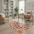 thumbnail image 1 of ODIKA 4'x6' White Orange Mid-Century Geometric Design Washable Area Rug Abstract Shapes with Retro Modern Appeal for Dorm Room, Small Living Stain Resistant Low Profile, Easy Care, 1 of 5
