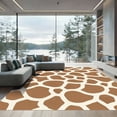 thumbnail image 1 of ODIKA 4'x6' Machine Washable Non-Slip Area Rug, Abstract Animal Inspired Design Featuring Asymmetric Blotches and Edges High Traffic Rug, Brown, 898874, 1 of 7