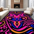 thumbnail image 1 of ODIKA 4'x6' Machine Washable Non-Slip Area Rug, Abstract Animal Inspired Design Featuring Funky Tiger and Bursts High Traffic Rug, Pink, 723529, 1 of 7