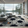 thumbnail image 1 of ODIKA 4'x6' Machine Washable Non-Slip Area Rug, Abstract Black High Traffic Rug, White, 1009507, 1 of 7