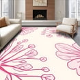 thumbnail image 1 of ODIKA 4'x6' Machine Washable Non-Slip Area Rug, Abstract Blossom Cluster Design With Flowing Shapes High Traffic Rug, Pink, 386661, 1 of 7