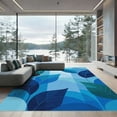 thumbnail image 1 of ODIKA 4'x6' Machine Washable Non-Slip Area Rug, Abstract Blue High Traffic Rug, Blue, 1099355, 1 of 7