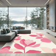 thumbnail image 1 of ODIKA 4'x6' Machine Washable Non-Slip Area Rug, Abstract Blush Pink High Traffic Rug, Pink, 1082513, 1 of 7