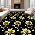 thumbnail image 1 of ODIKA 4'x6' Machine Washable Non-Slip Area Rug, Abstract Botanical Vine with Metallic Highlights High Traffic Rug with Pad, Black, 462805, 1 of 8