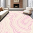 thumbnail image 1 of ODIKA 4'x6' Machine Washable Non-Slip Area Rug, Abstract Brushstroke Contemporary Artisan High Traffic Rug, Pink, 590631, 1 of 7