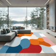 thumbnail image 1 of ODIKA 4x6 Machine Washable Non-Slip Area Rug, Abstract Burnt Orange High Traffic Rug, Orange, 1093244, 1 of 7
