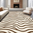 thumbnail image 1 of ODIKA 4'x6' Machine Washable Non-Slip Area Rug, Abstract Dune Ripple Natural Curved Line Composition High Traffic Rug, Brown, 581933, 1 of 7