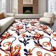 thumbnail image 1 of ODIKA 4'x6' Machine Washable Non-Slip Area Rug, Abstract Floral Swirls With Interlocking Leaf Designs High Traffic Rug, White, 572986, 1 of 7