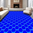 thumbnail image 1 of ODIKA 4'x6' Machine Washable Non-Slip Area Rug, Abstract Honeycomb Hexagonal Network with Modern Tessellation High Traffic Rug, Blue, 475859, 1 of 7