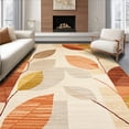 thumbnail image 1 of ODIKA 4'x6' Machine Washable Non-Slip Area Rug, Abstract Leaf and Rustic Palette High Traffic Rug with Pad, Beige, 97087, 1 of 8