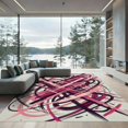 thumbnail image 1 of ODIKA 4'x6' Machine Washable Non-Slip Area Rug, Abstract Magenta High Traffic Rug, Pink, 934158, 1 of 7