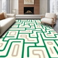 thumbnail image 1 of ODIKA 4'x6' Machine Washable Non-Slip Area Rug, Abstract Maze Puzzle Contemporary High Traffic Rug with Pad, Green, 594111, 1 of 8