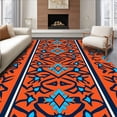 thumbnail image 1 of ODIKA 4'x6' Machine Washable Non-Slip Area Rug, Abstract Motif Sports Theme Decorative Floor High Traffic Rug, Orange, 669705, 1 of 7