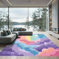 thumbnail image 1 of ODIKA 4'x6' Machine Washable Non-Slip Area Rug, Abstract Multicolor High Traffic Rug, Purple, 1063756, 1 of 7