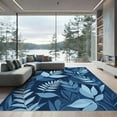thumbnail image 1 of ODIKA 4'x6' Machine Washable Non-Slip Area Rug, Abstract Navy Blue High Traffic Rug, Blue, 1099356, 1 of 7