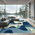 thumbnail image 1 of ODIKA 4'x6' Machine Washable Non-Slip Area Rug, Abstract Navy Blue High Traffic Rug, Blue, 1100004, 1 of 7