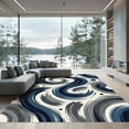 thumbnail image 1 of ODIKA 4'x6' Machine Washable Non-Slip Area Rug, Abstract Navy Blue High Traffic Rug, Blue, 956062, 1 of 7