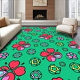 thumbnail image 1 of ODIKA 4'x6' Machine Washable Non-Slip Area Rug, Abstract Paw Print Mosaic Handicraft for Beginner Stitching High Traffic Rug, Green, 746105, 1 of 7