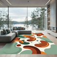 thumbnail image 1 of ODIKA 4'x6' Machine Washable Non-Slip Area Rug, Abstract Seafoam Green High Traffic Rug, Green, 1170880, 1 of 7