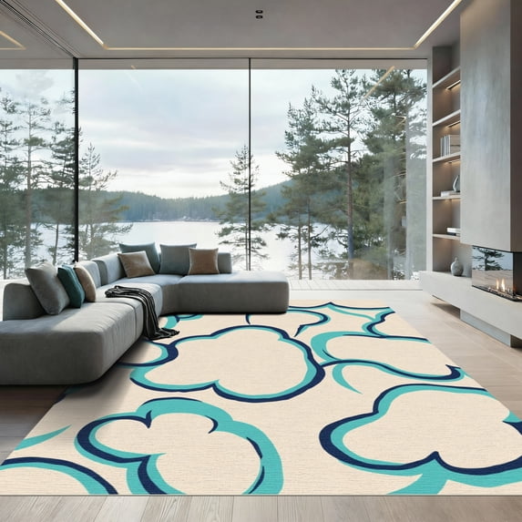 ODIKA 4x6 Machine Washable Non-Slip Area Rug, Abstract Shell Cluster ...