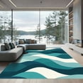 thumbnail image 1 of ODIKA 4'x6' Machine Washable Non-Slip Area Rug, Abstract Teal High Traffic Rug, Blue, 1066979, 1 of 7