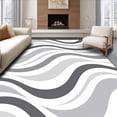 thumbnail image 1 of ODIKA 4'x6' Machine Washable Non-Slip Area Rug, Abstract Wave Flow Modern Contemporary Minimalist Artistic Floor High Traffic Rug with Pad, Gray, 615973, 1 of 8