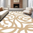 thumbnail image 1 of ODIKA 4'x6' Machine Washable Non-Slip Area Rug, Abstract Wave Interlock with Fluid Movement and Neutral Palette High Traffic Rug, Beige, 570559, 1 of 7
