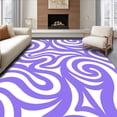 thumbnail image 1 of ODIKA 4'x6' Machine Washable Non-Slip Area Rug, Abstract Wave Motif in Purple and Bright Contrast High Traffic Rug, Purple, 459824, 1 of 7