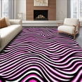 thumbnail image 1 of ODIKA 4'x6' Machine Washable Non-Slip Area Rug, Abstract Wave Ripple Slip Resistant Floor Cover High Traffic Rug with Pad, Pink, 522694, 1 of 8