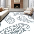 thumbnail image 1 of ODIKA 4'x6' Machine Washable Non-Slip Area Rug, Abstract Waveform with Fluid Strokes and Art Influence High Traffic Rug, Gray, 701385, 1 of 7