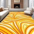 thumbnail image 1 of ODIKA 4'x6' Machine Washable Non-Slip Area Rug, Abstract Waves Flowing Curves Artistic Contemporary Style High Traffic Rug, Orange, 526821, 1 of 7