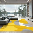 thumbnail image 1 of ODIKA 4'x6' Machine Washable Non-Slip Area Rug, Abstract Yellow High Traffic Rug with Pad, Yellow, 1058485, 1 of 8