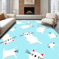 thumbnail image 1 of ODIKA 4'x6' Machine Washable Non-Slip Area Rug, Adorable Feline Bathroom Tufted Decorative Accent High Traffic Rug with Pad, Blue, 723847, 1 of 8