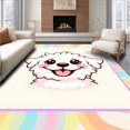 thumbnail image 1 of ODIKA 4'x6' Machine Washable Non-Slip Area Rug, Adorable Puppy Portrait Latch Hook Kit with Embroidery Needlework Design High Traffic Rug with Pad, White, 636665, 1 of 8