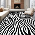 thumbnail image 1 of ODIKA 4'x6' Machine Washable Non-Slip Area Rug, African Plains Abstract Banded Print High Traffic Rug, Black, 592626, 1 of 7