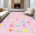 thumbnail image 1 of ODIKA 4'x6' Machine Washable Non-Slip Area Rug, Alphabet Learning Educational Playmat Preschool Development High Traffic Rug, Pink, 692274, 1 of 7