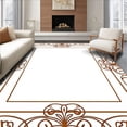 thumbnail image 1 of ODIKA 4'x6' Machine Washable Non-Slip Area Rug, Art Nouveau Floral With Flowing Curves And Feel High Traffic Rug with Pad, Brown, 572989, 1 of 8