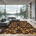 thumbnail image 1 of ODIKA 4'x6' Machine Washable Non-Slip Area Rug, Art Nouveau Gold High Traffic Rug, Gold, 1257096, 1 of 7